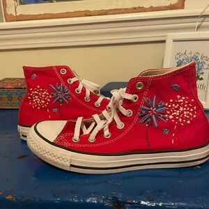 hand embroidered fireworks converse